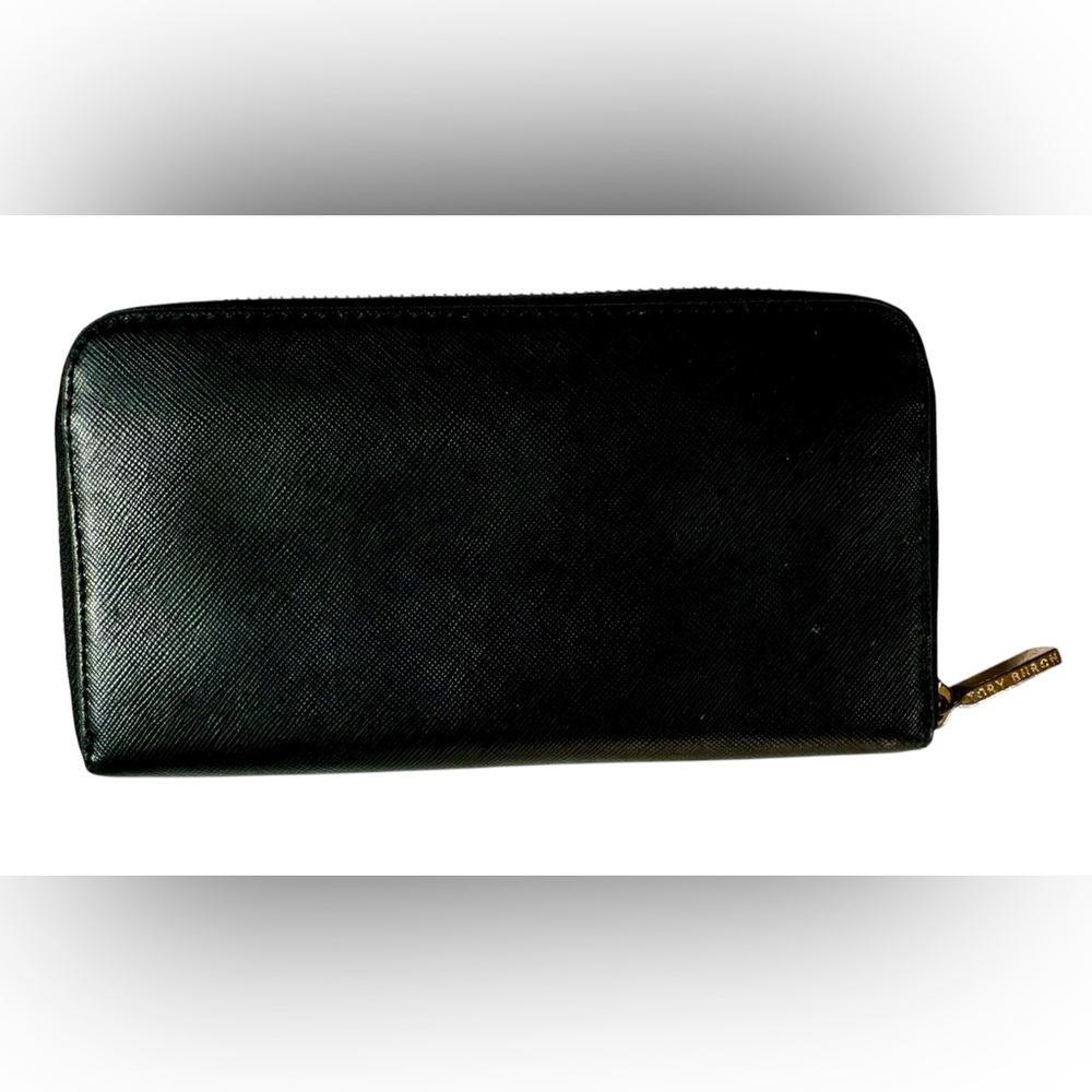 Tory Burch Zip Around Continental Wallet in black - Picture 2 of 10